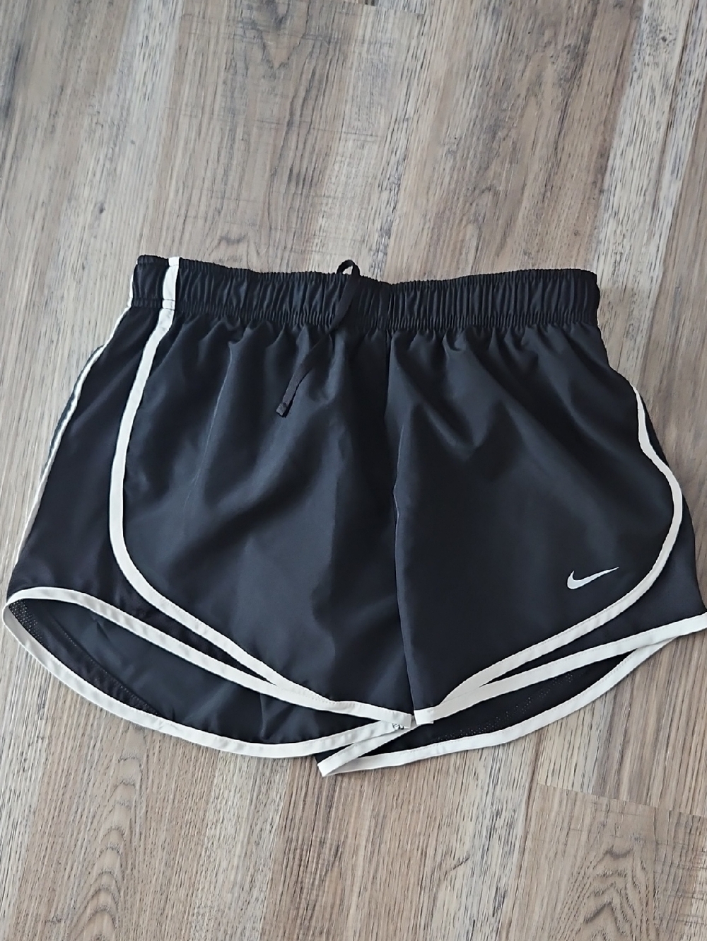 Nike Black Athletic Shorts with White Piping